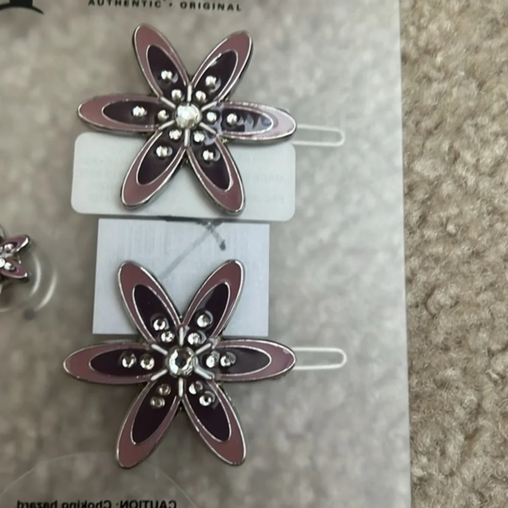 NWT‎ Disney Parks Flower Hair Accessories Barrettes & Bobby Pins Set New